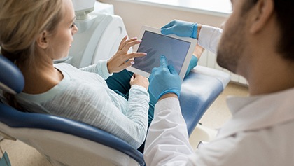 Woman at a consultation