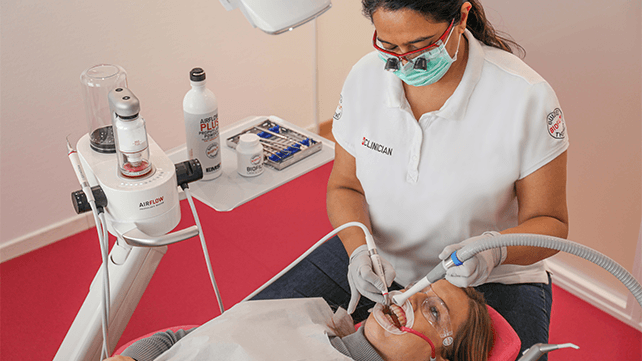 a patient undergoing deep teeth cleaning in Colchester