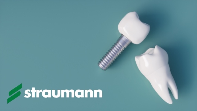 Animated tooth compared with Straumann dental implant replacement tooth