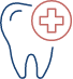 Animated tooth with a medical cross