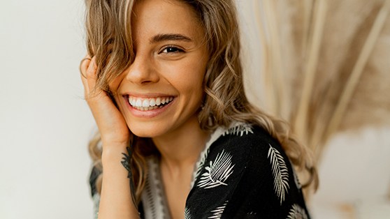 young woman with pretty smile