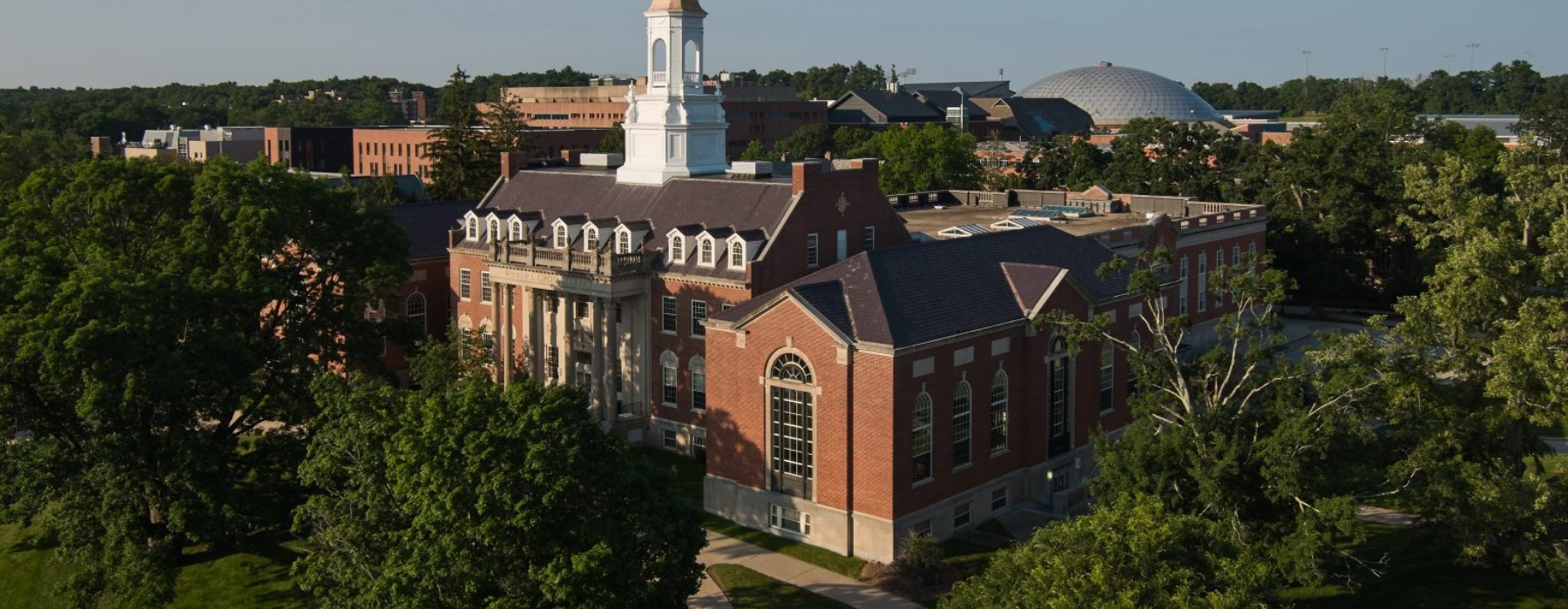 Aerial view of dental school campus