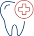 Animated tooth with medical cross