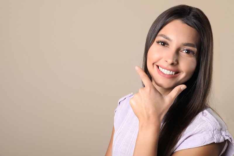 young woman showing off her smile